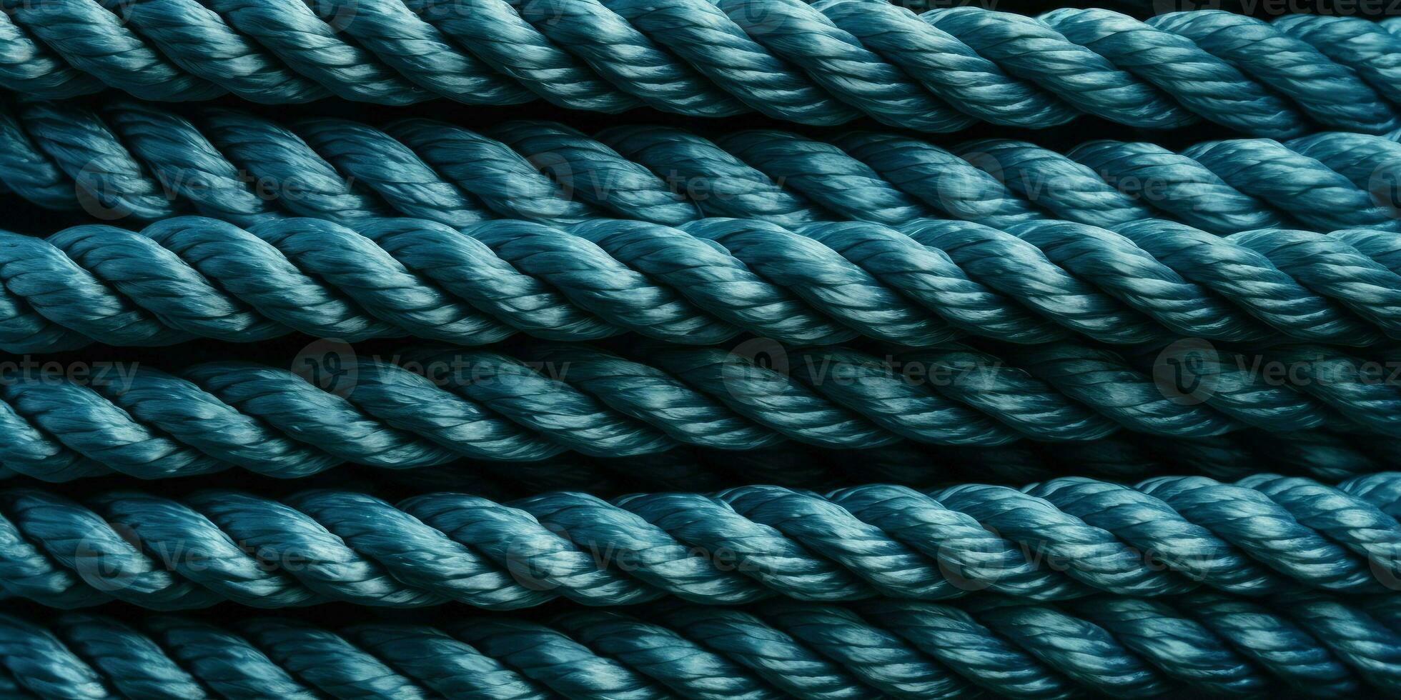 Blue rope texture background. Backdrop made with ropes. Generative AI photo