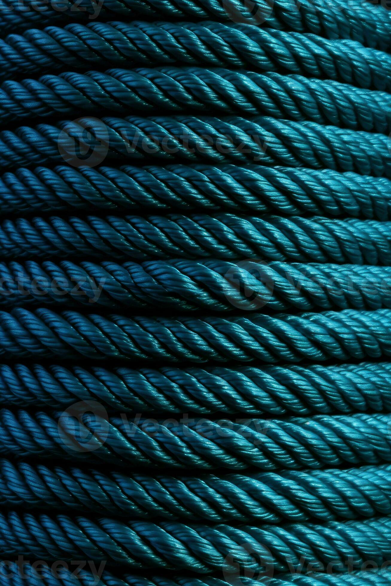 Blue rope texture background. Backdrop made with ropes. Generative AI