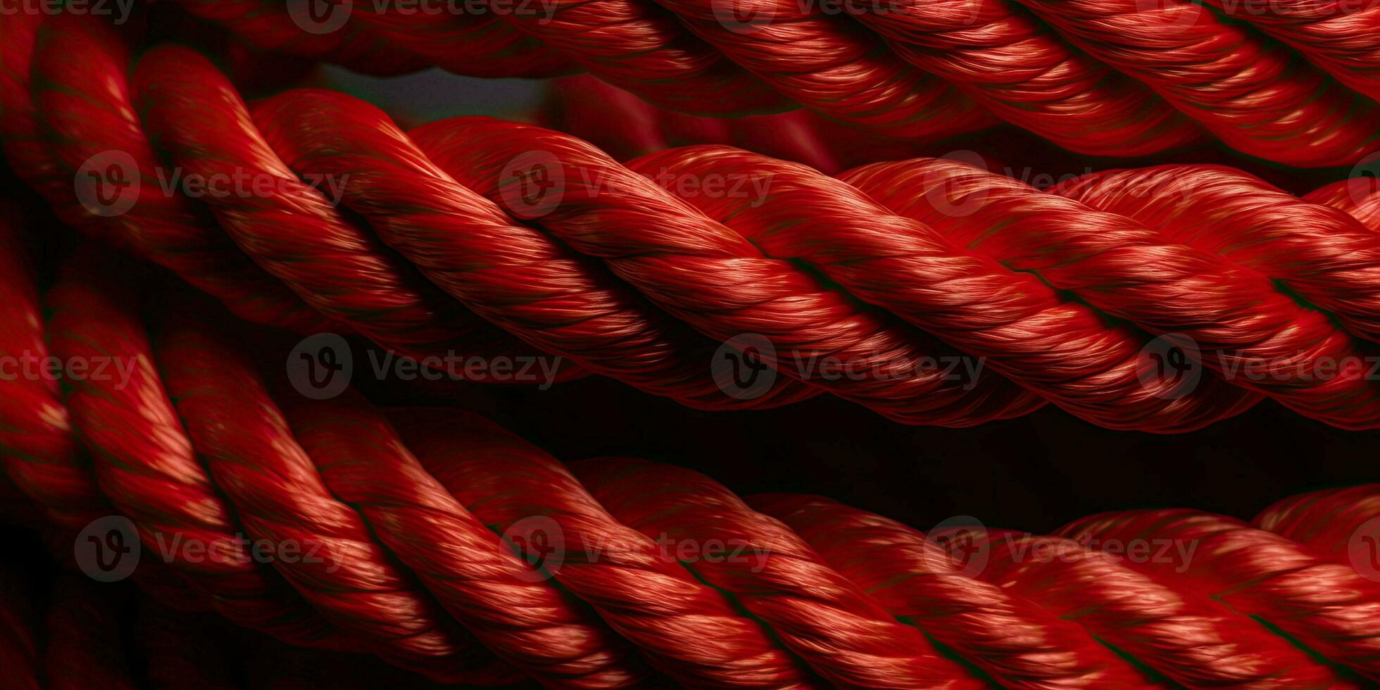 Red rope texture background. Backdrop made with ropes. Generative Ai photo