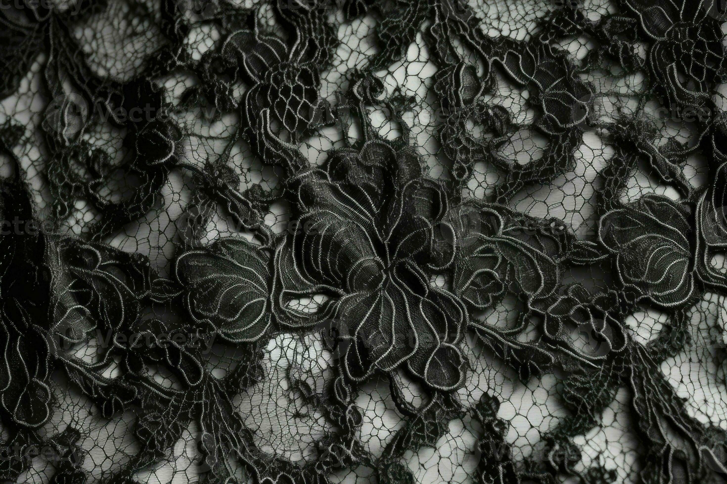 Black lace. Texture of black lace background. Victorian gothic style