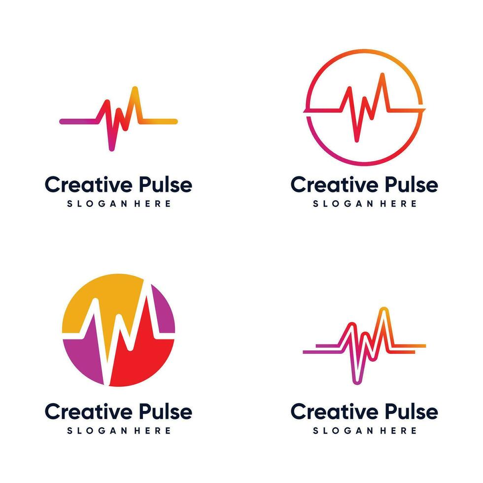 Pulse design element icon vector with modern creative concept