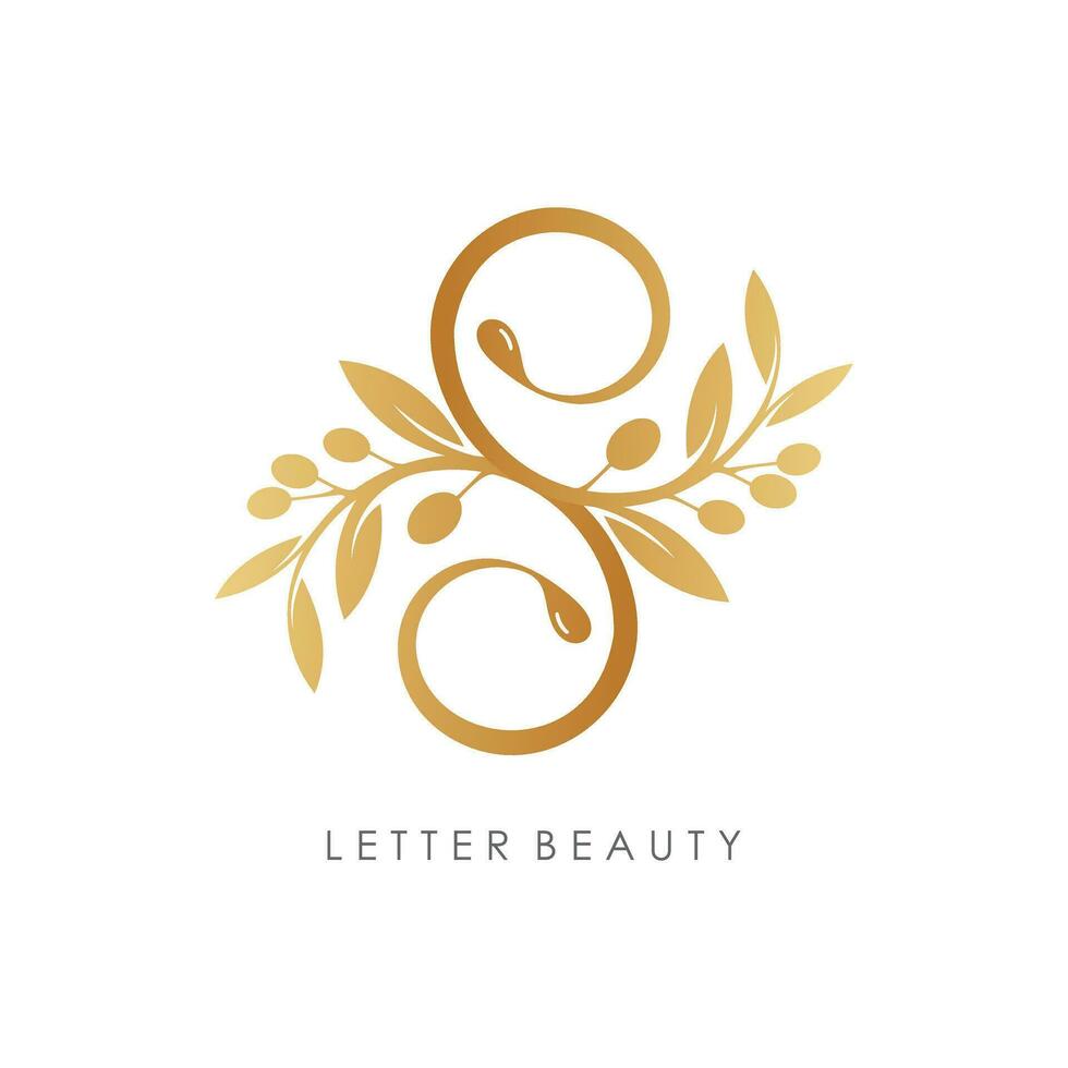 letra s logo diseño vector con naturaleza belleza elemento concepto