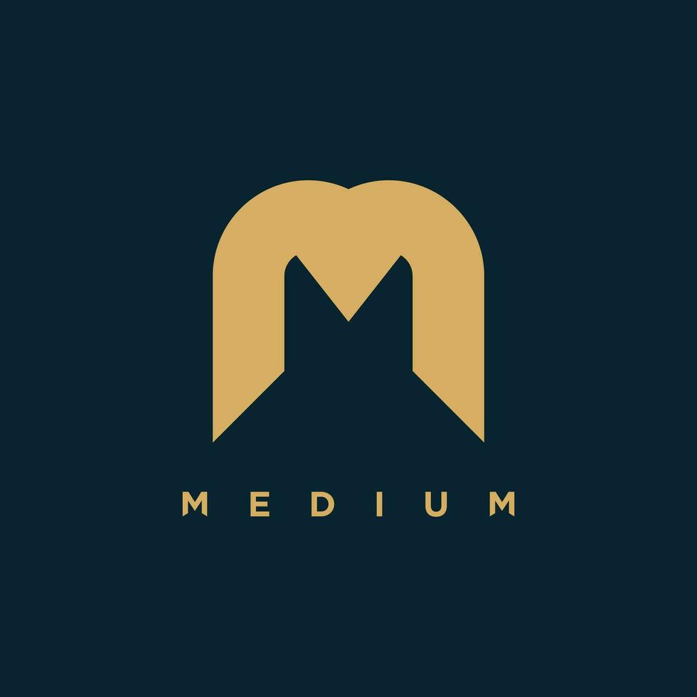 Letter M design element icon vector with unique bold concept