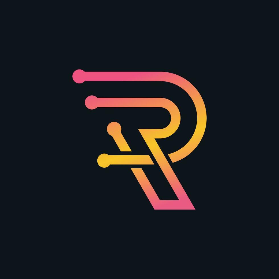 letra r diseño elemento icono vector con creativo concepto