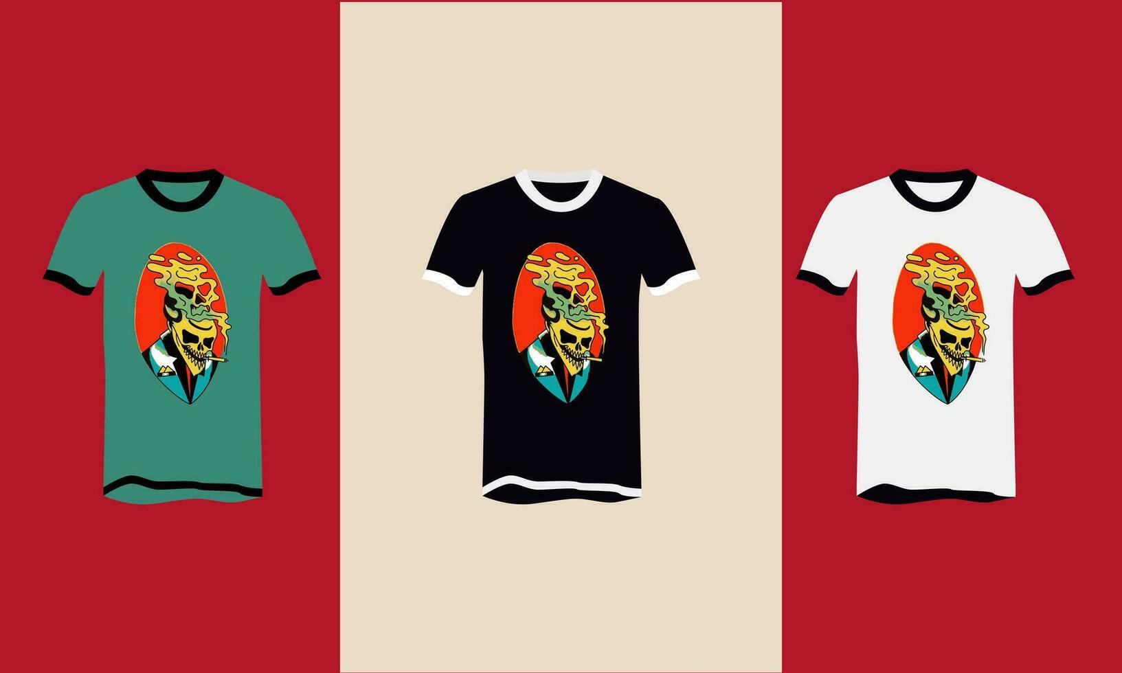 head skull vector t shirt flat design