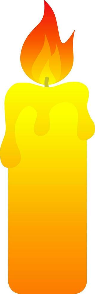 Burning candle icon vector for winter event. Candle icon with burning wick for leisure in cold season. Candle vector for icon, symbol, winter or Christmas decoration