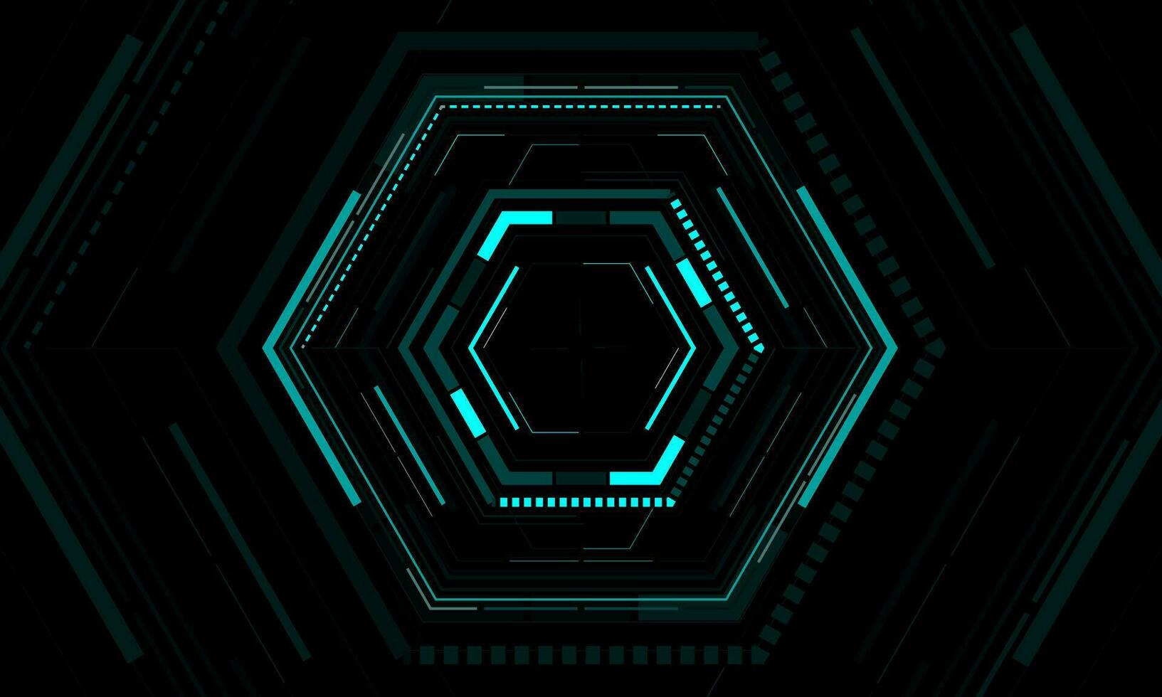 HUD sci-fi interface screen view blue neon geometric on black design virtual reality futuristic technology creative display vector