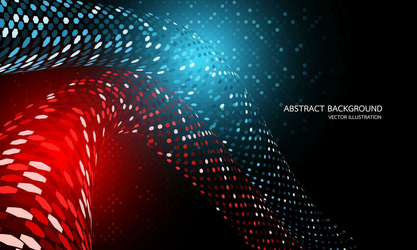 Abstract blue red glitter light black curve line dynamic geometric design modern luxury futuristic background vector