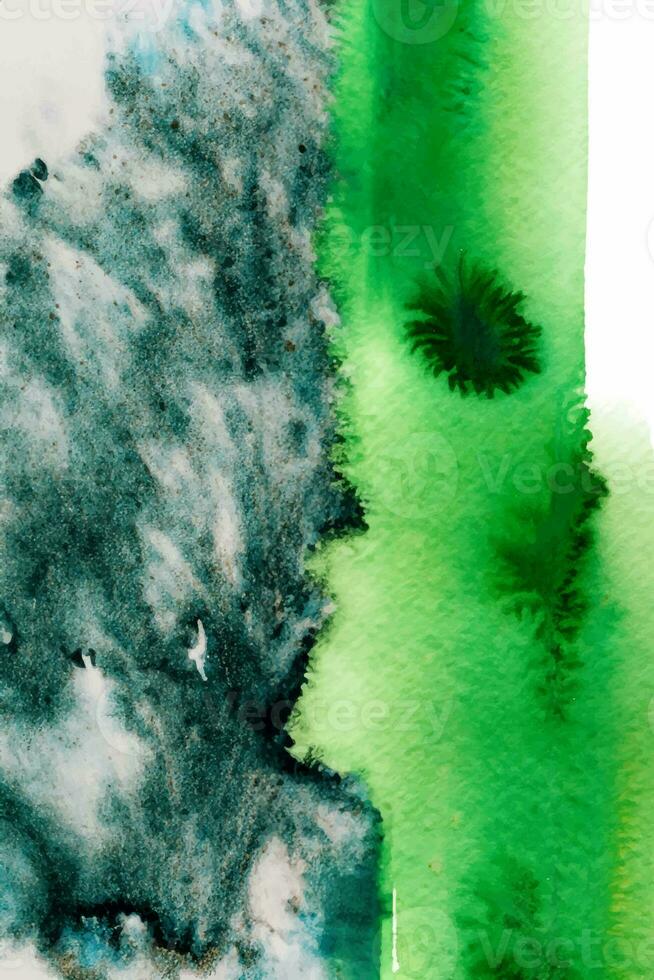 Watercolor abstract green stain photo