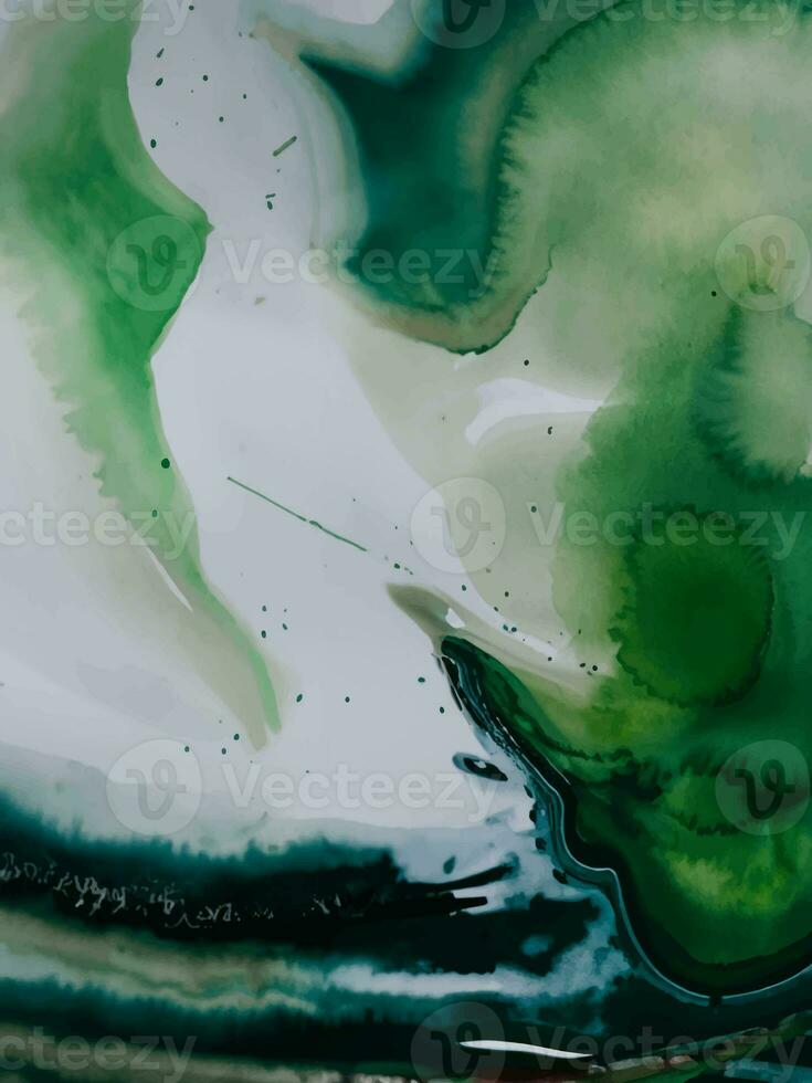 Watercolor abstract green stain photo