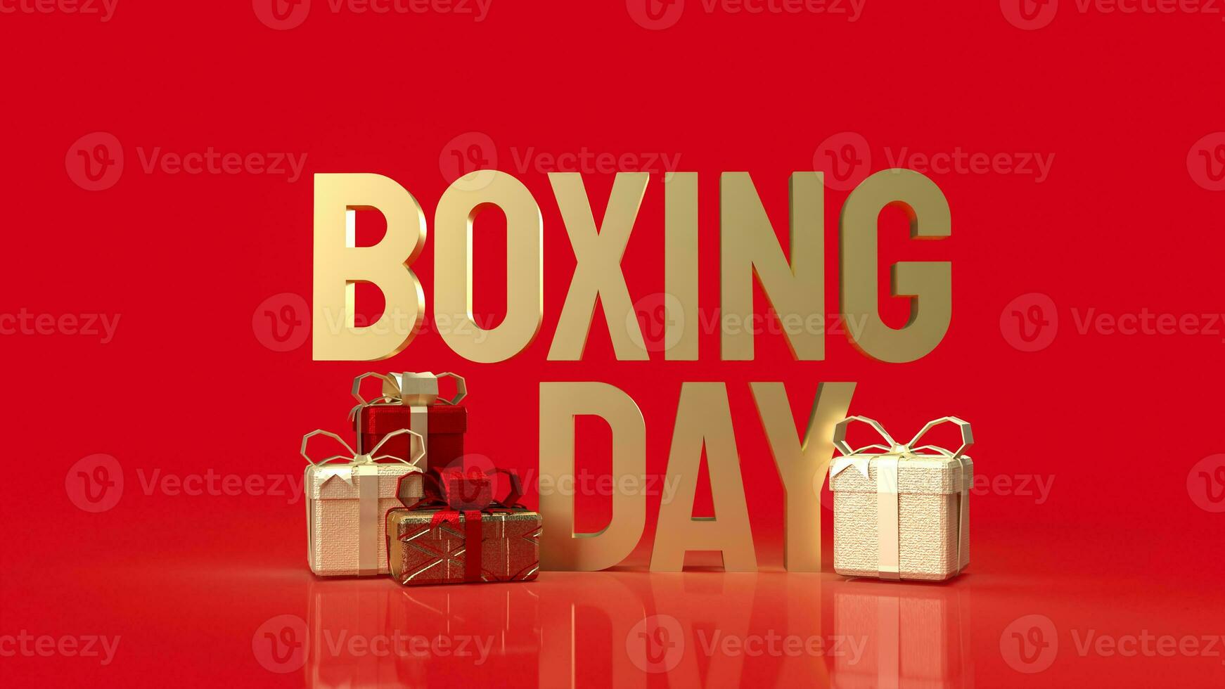 The Gift box and Boxing Day word for Marketing concept 3d rendering photo