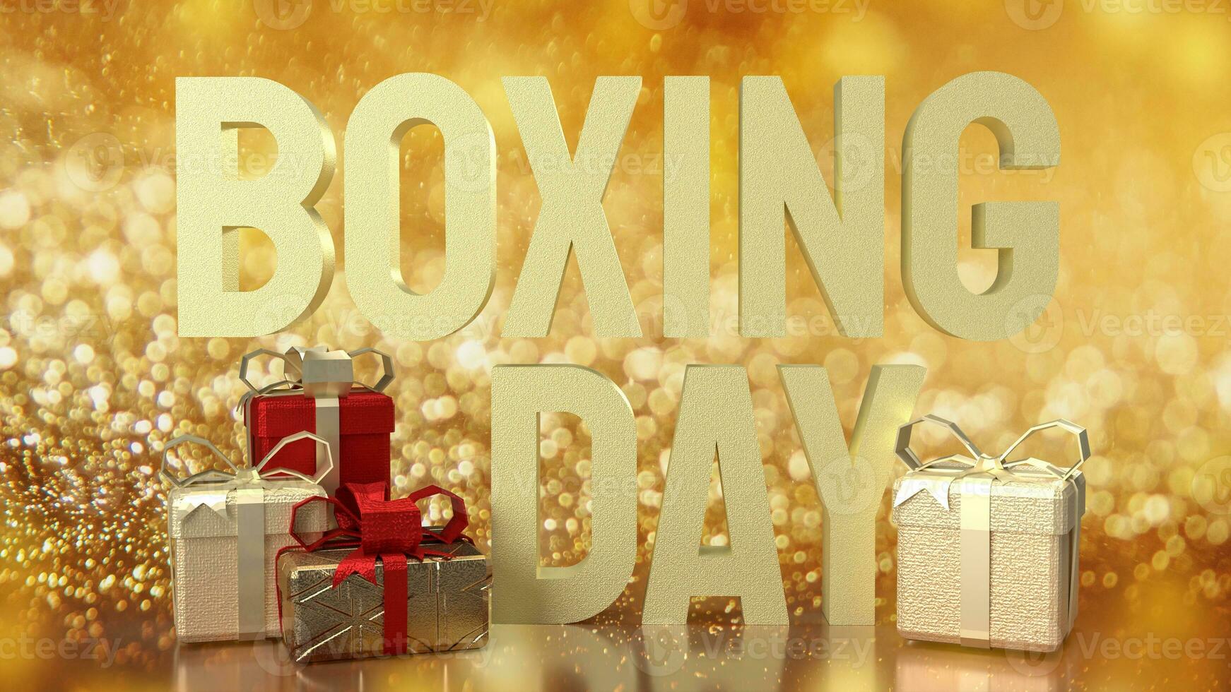 The Gift box and Boxing Day word for Marketing concept 3d rendering photo