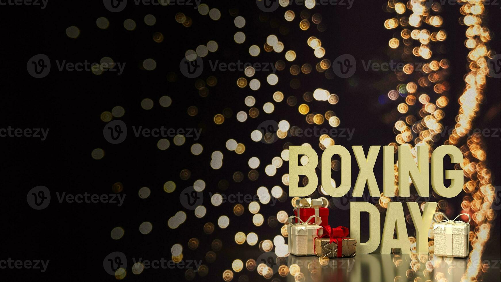 The Gift box and Boxing Day word for Marketing concept 3d rendering photo