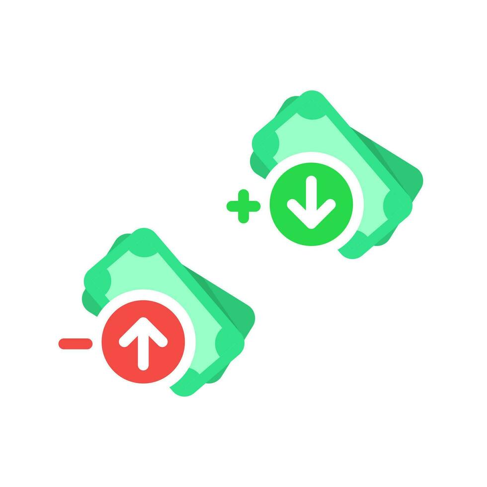 income and expenditure of money flat design icon editable vector