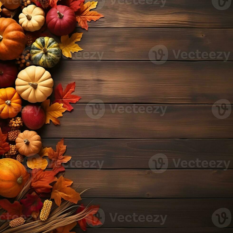 Happy Thanksgiving card with text space high quality ai generated image photo