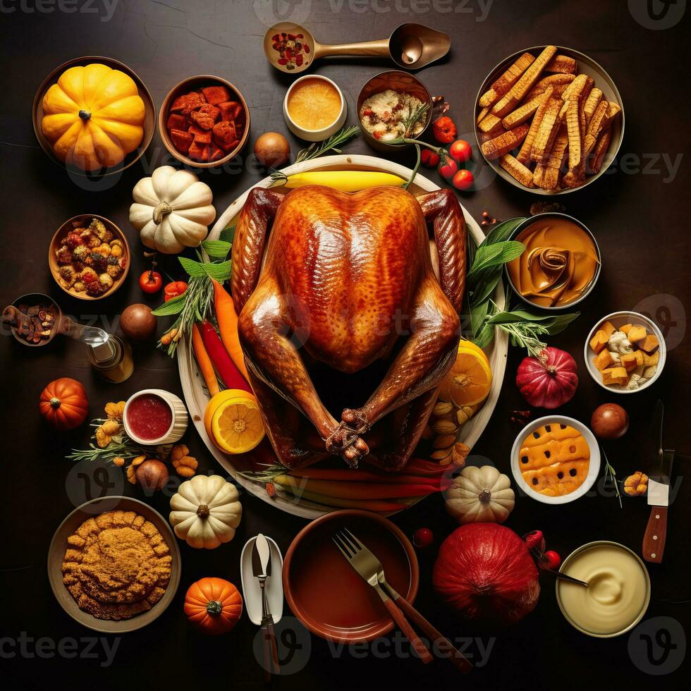 Thanksgiving turkey meat background high quality ai generated image photo