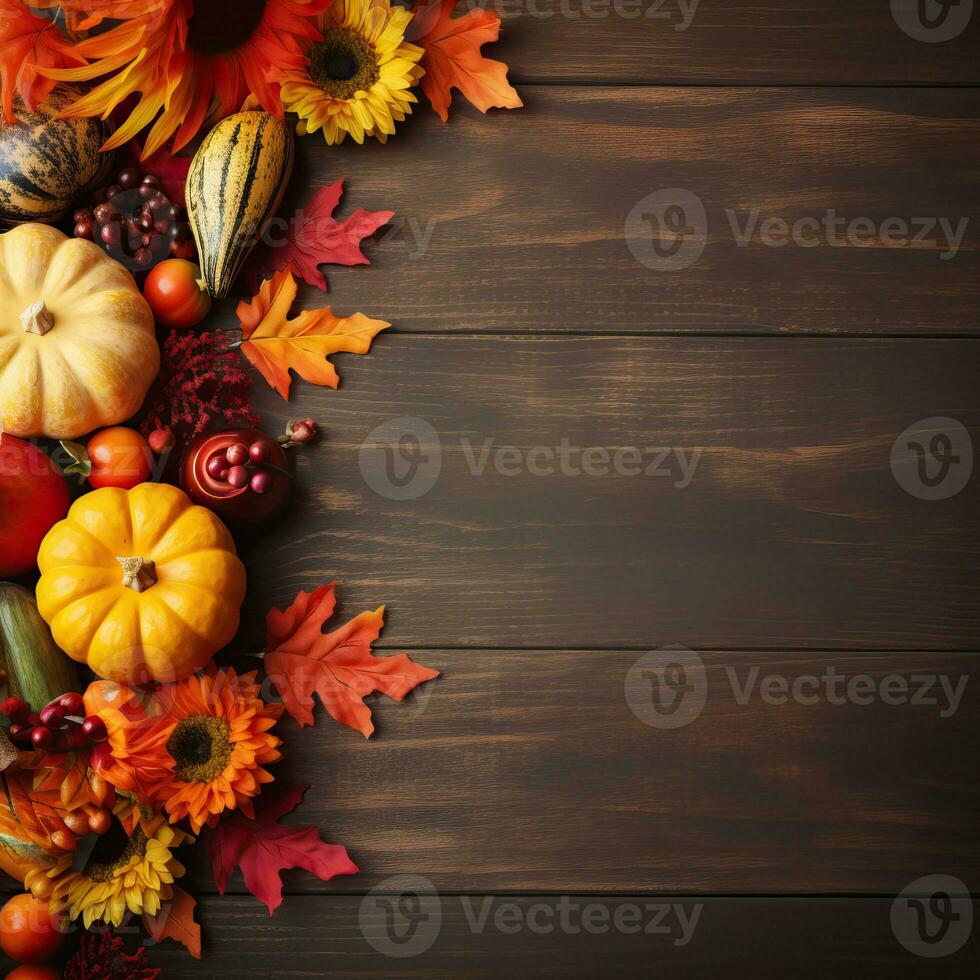 Happy Thanksgiving card with text space high quality ai generated image photo