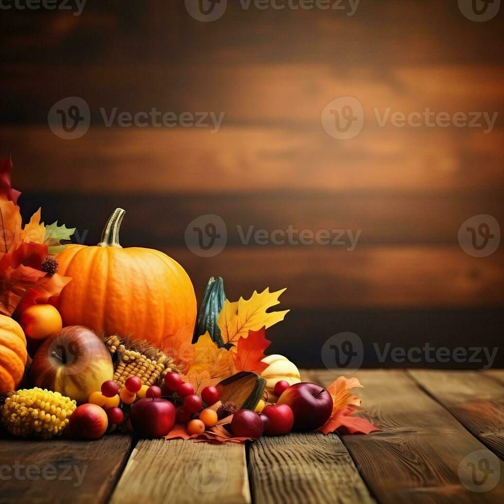 Happy Thanksgiving card with text space high quality ai generated image photo