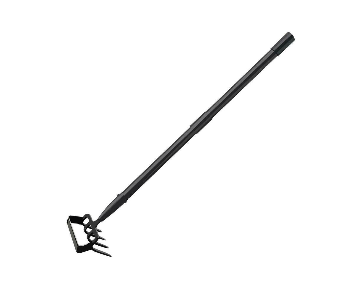 Vector of Hoe and Pitchfork Gardening Tool Equipment isolated on white background. Vector illustration isolated.