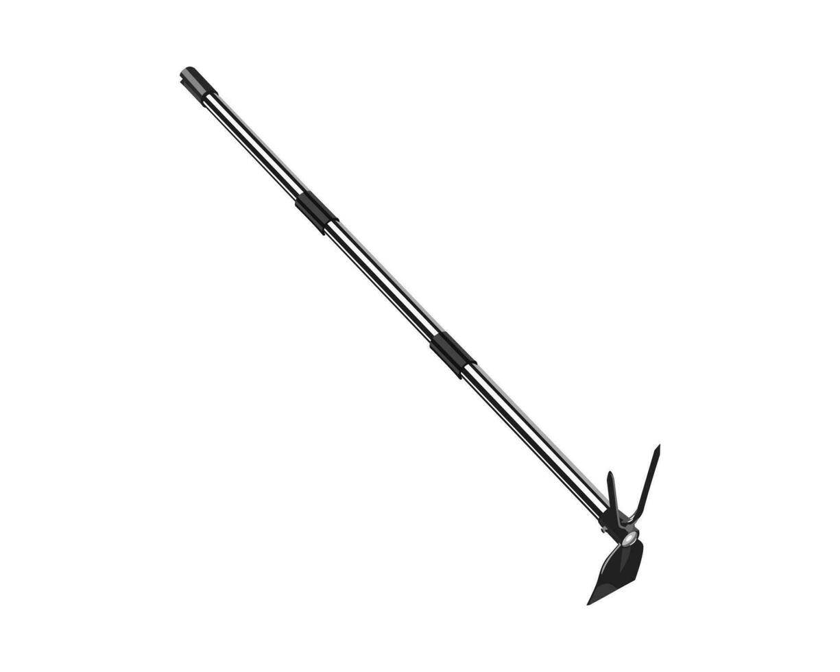 Vector of Hoe and Pitchfork Gardening Tool Equipment isolated on white background. Vector illustration isolated.