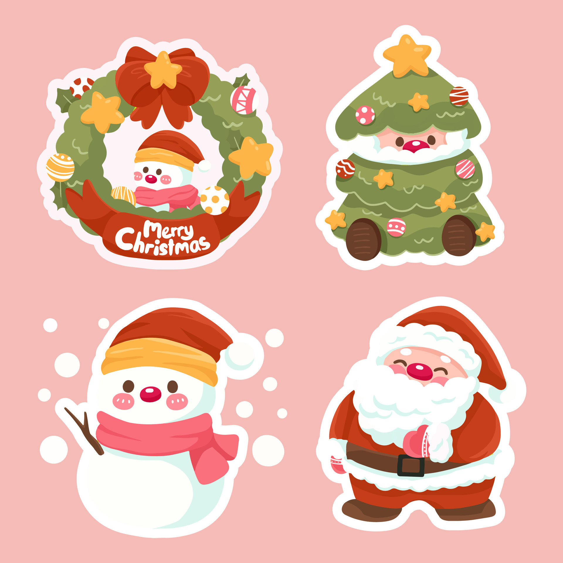 Merry Christmas s Elements Collection Snowman Ring Tree And Santa Claus merry-christmas-s-elements-collection-snowman-ring-tree-and-santa-claus