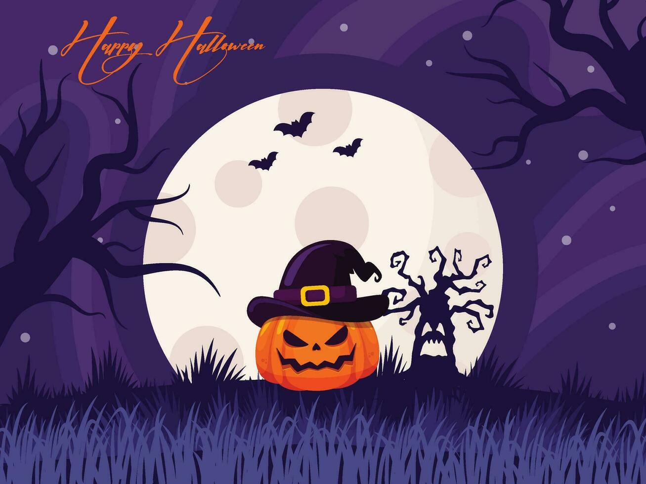 halloween background with pumpkins, halloween social media poster, halloween scene, halloween night with castle, halloween night scene with castle vector
