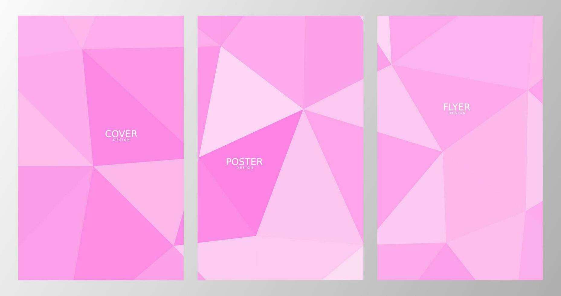 set of cover with abstract pink background vector