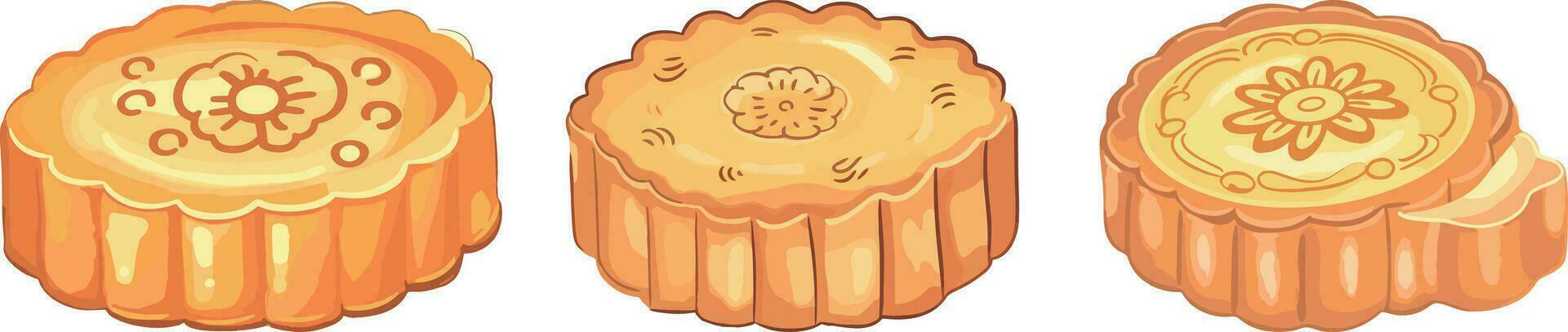 Vector delicious cantonese mooncake illustration