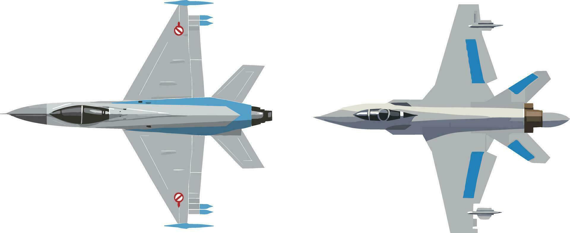 Military fighter jet. Vector illustration in flat style. Isolated on white background