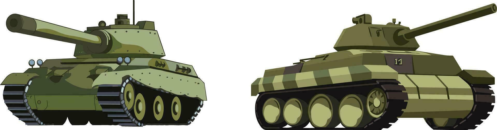 Army tank on a white background, vector illustration