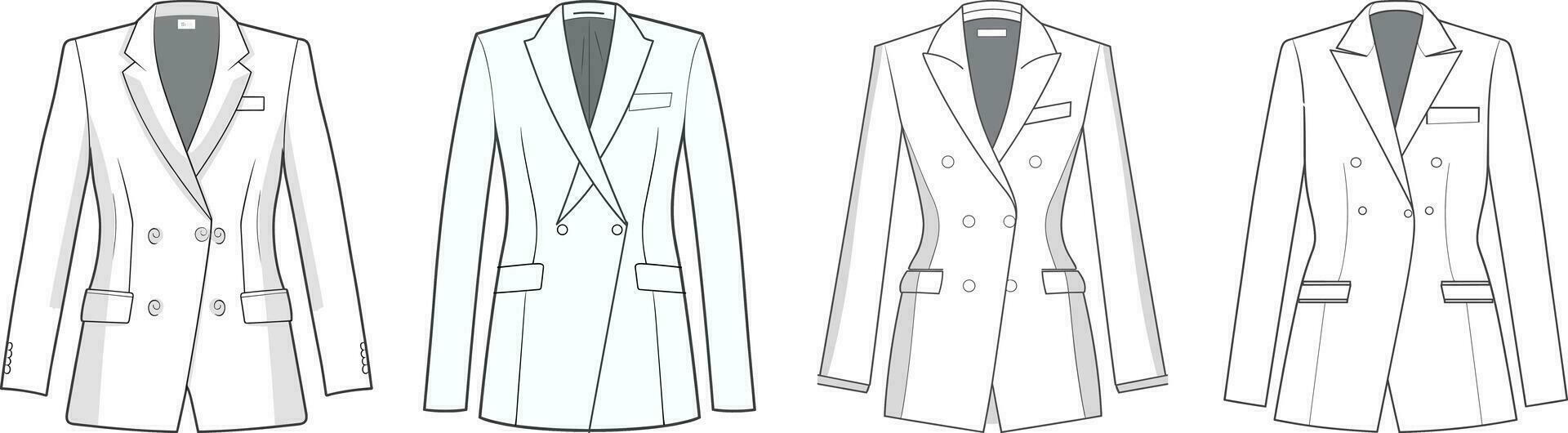 template woman suit mockup, vector illustration flat design outline