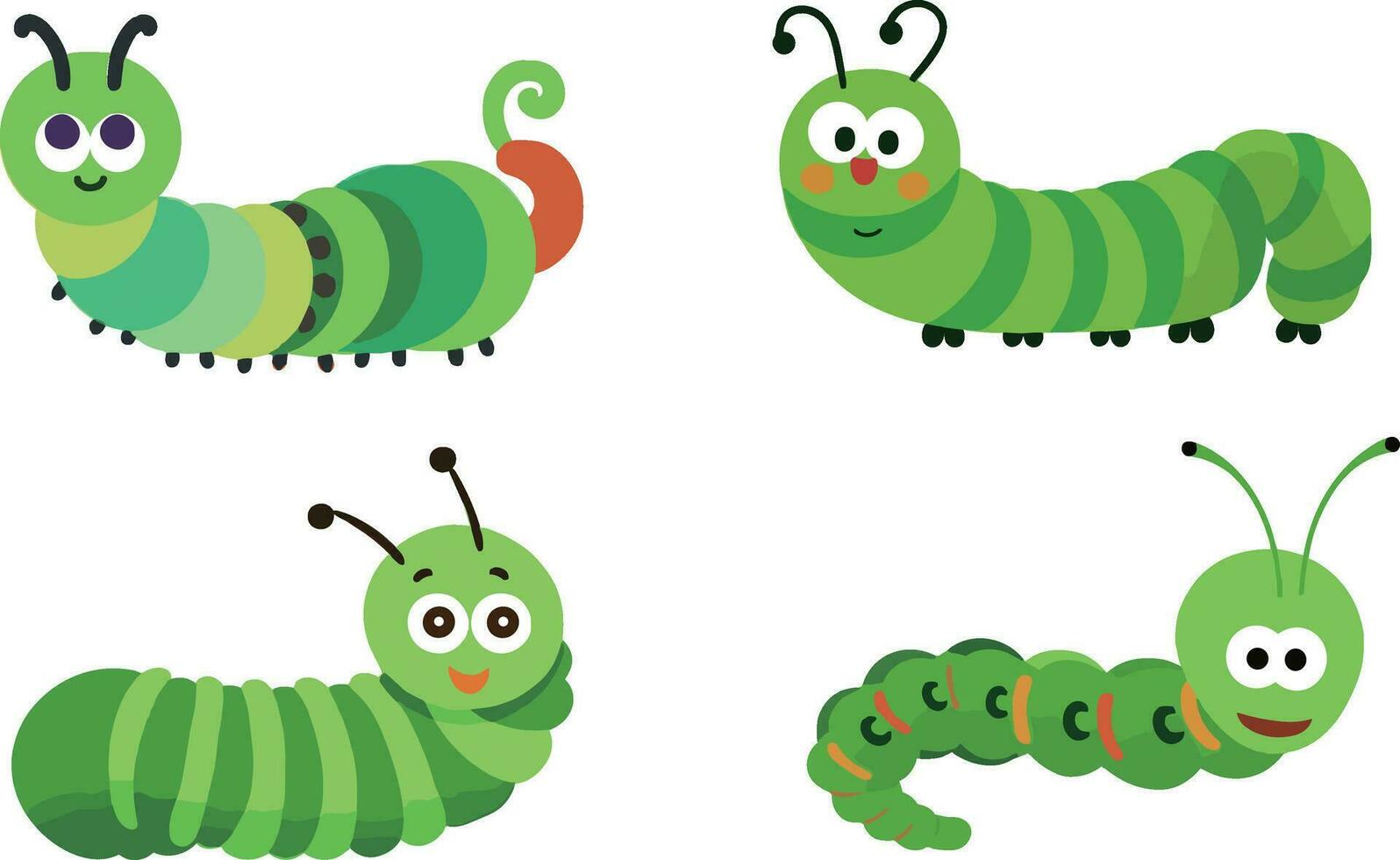 Caterpillar, white background , isolated , illustration minimal clipart vector style