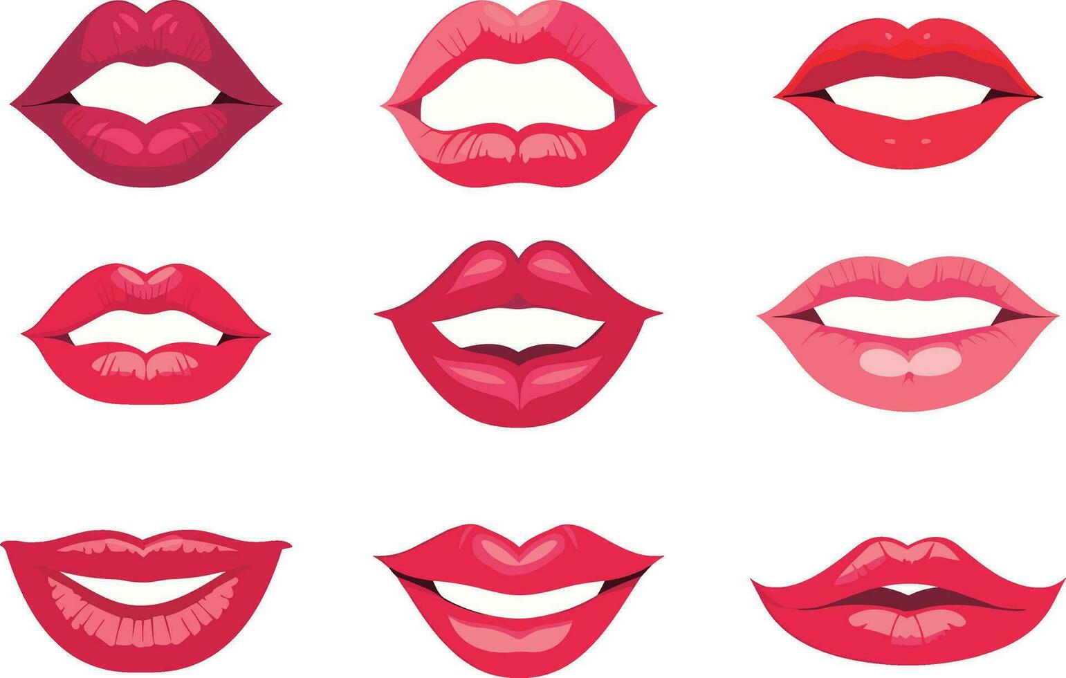 vector sexy woman lips sets collection