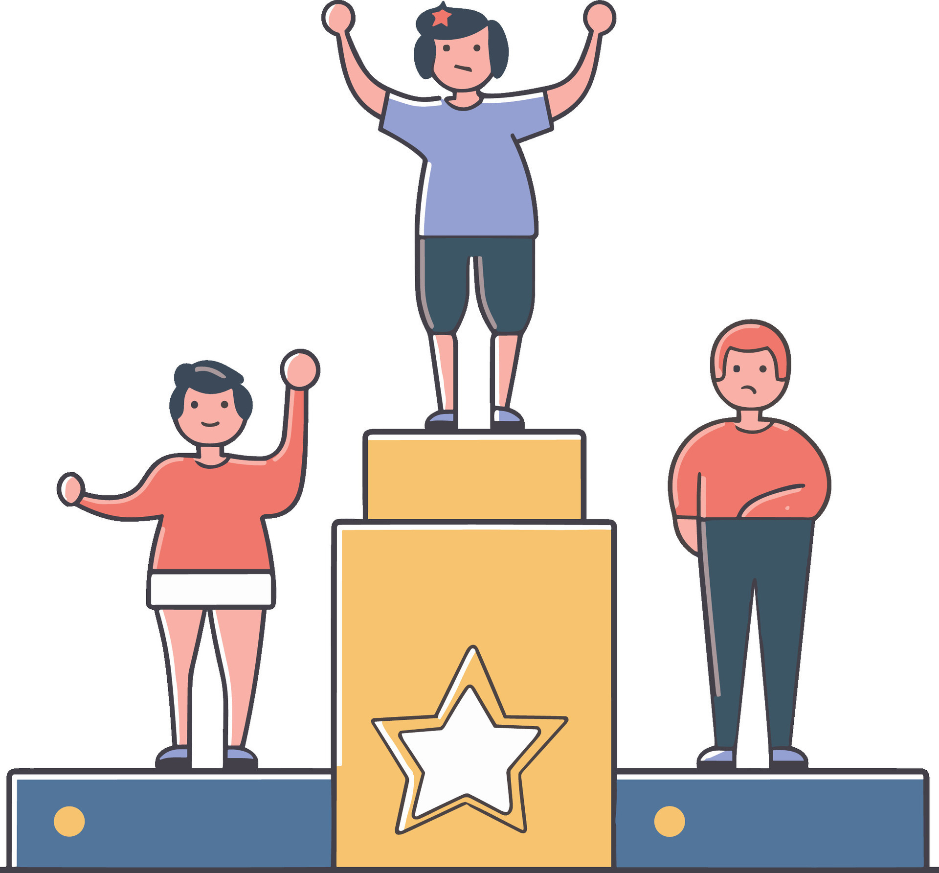 People stand on the podium. Vector illustration in a flat style. 31604813 Vector Art at Vecteezy