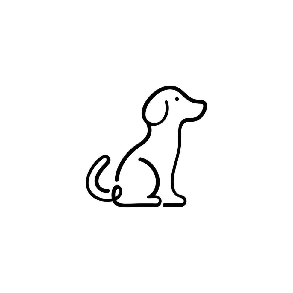 perro línea estilo icono diseño vector