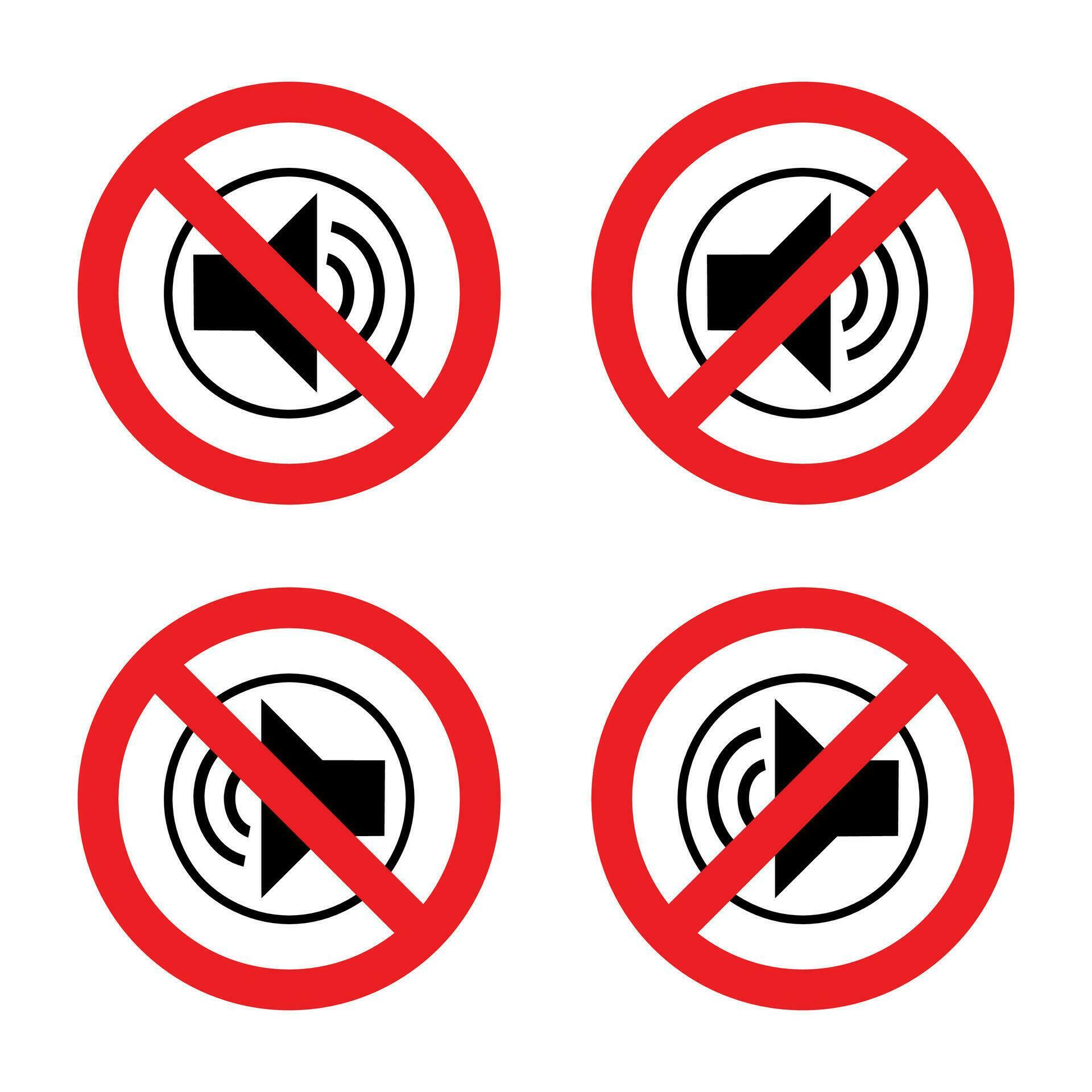 Stop volume, no loud sign, do not make noise prohibition, do not allow
