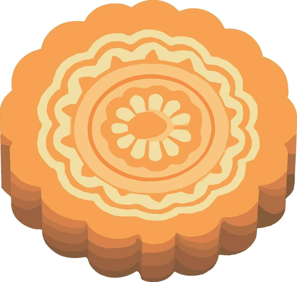 vector moon cake isolated on white background