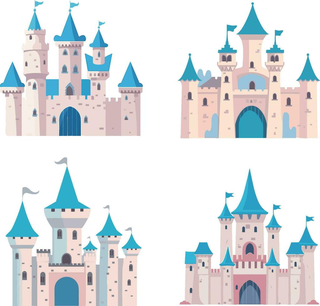 vector castle cartoon illustration