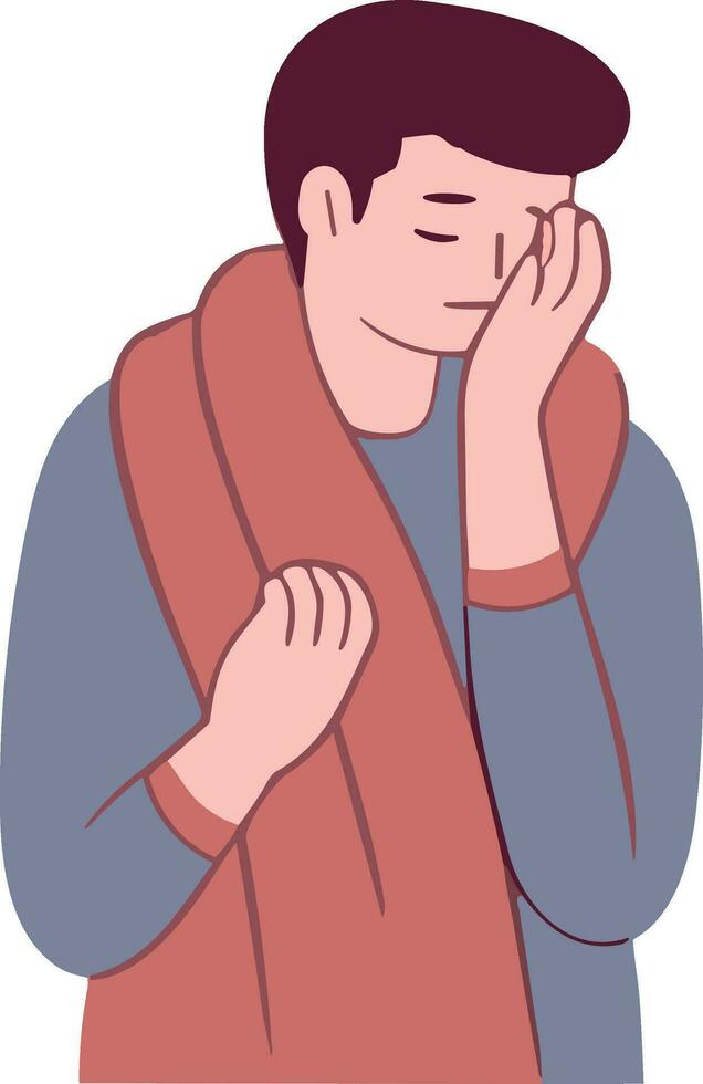 man feel depress and sad vector