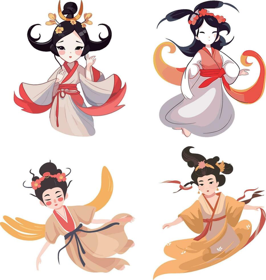 mid-autumn festival goddess vector illustration