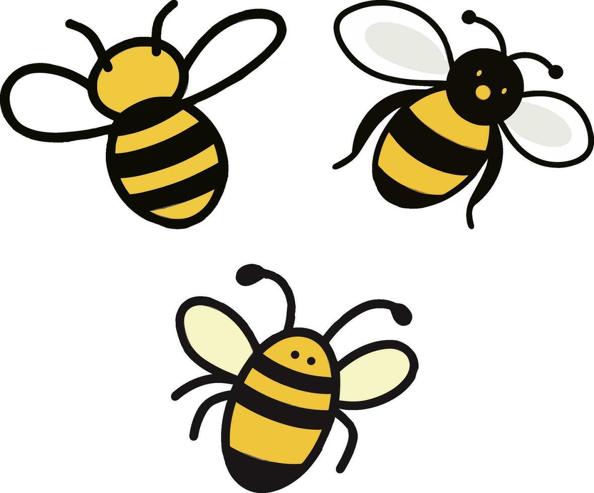 abeja icono, blanco antecedentes , aislado , ilustración mínimo clipart vector estilo