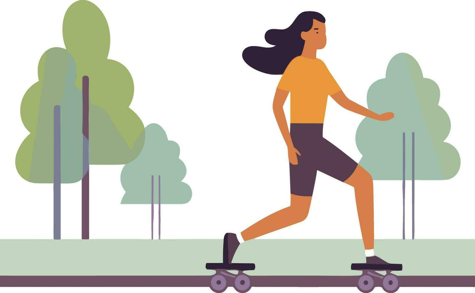 skateboard girl vector