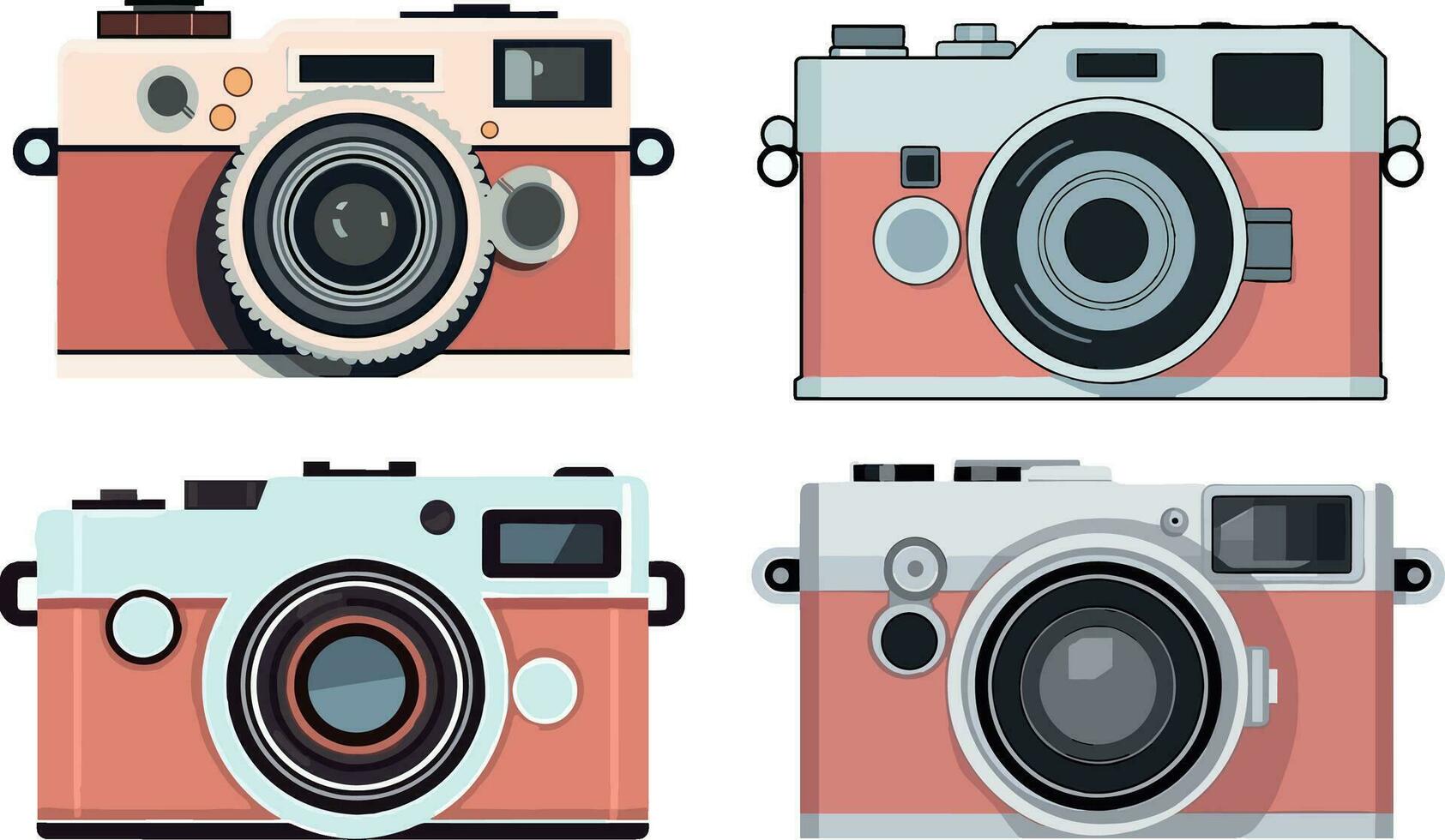 vector vintage photography camera , white background , isolated , illustration minimal clipart vector style