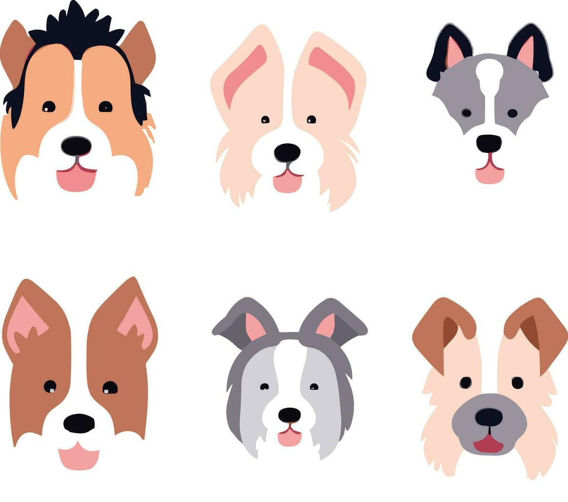 linda perro cabeza icono vector