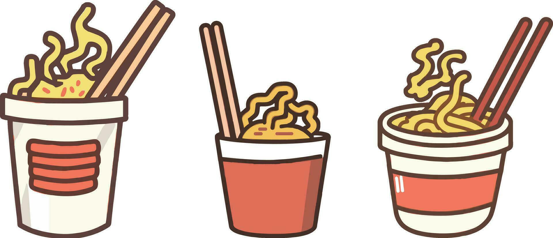 cup instant noodle, white background , isolated , illustration minimal clipart vector style