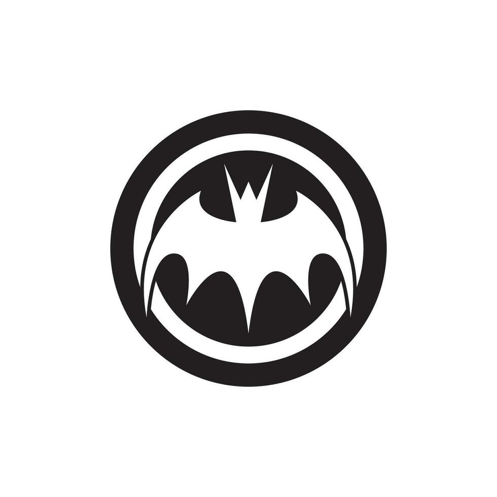 Flying bat silhouette logo design vector template illustration