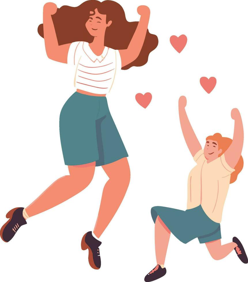 woman fall in love vector