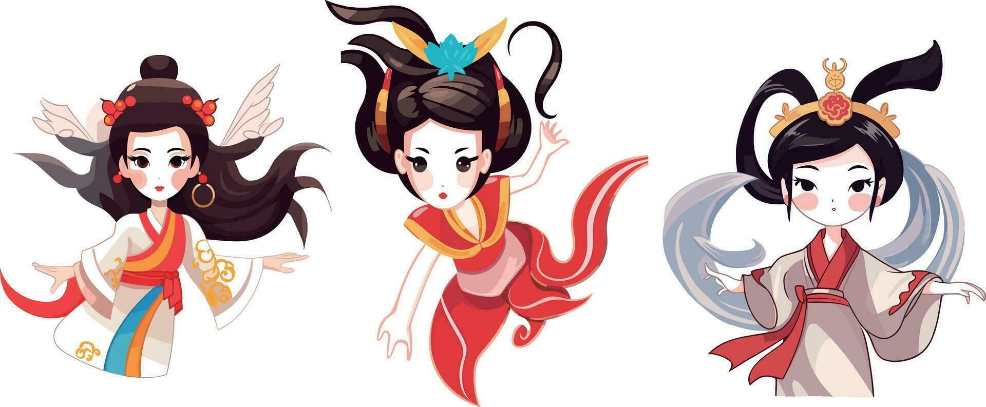 mid-autumn festival goddess vector illustration