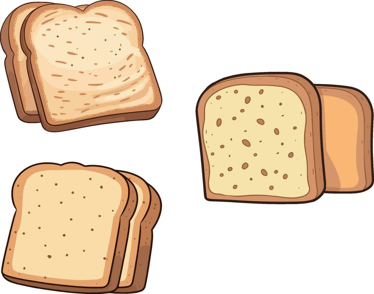 Sliced bread toast. Vector illustration isolated on a white background