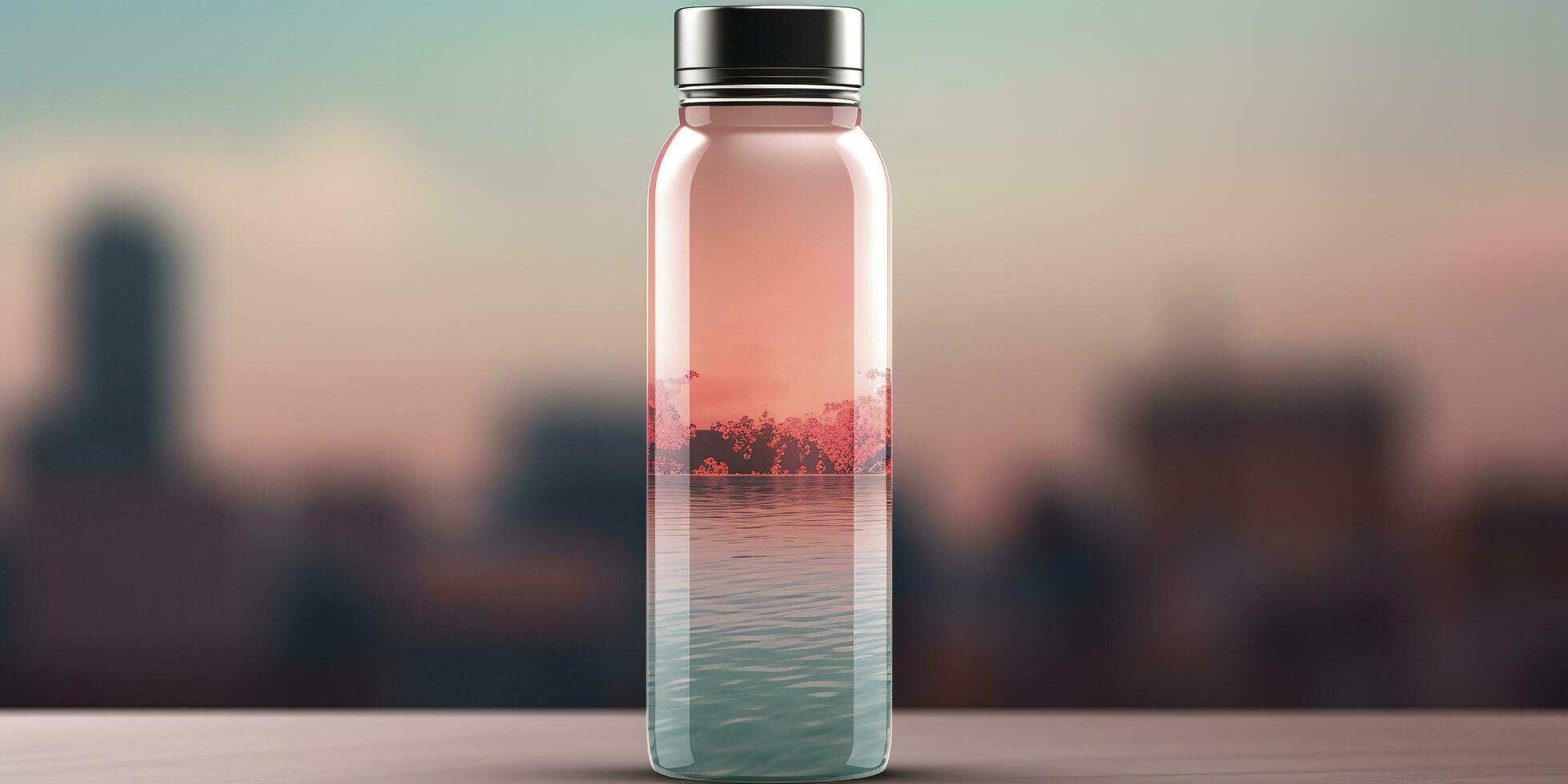 Water Bottle with beautiful background. Generative AI photo